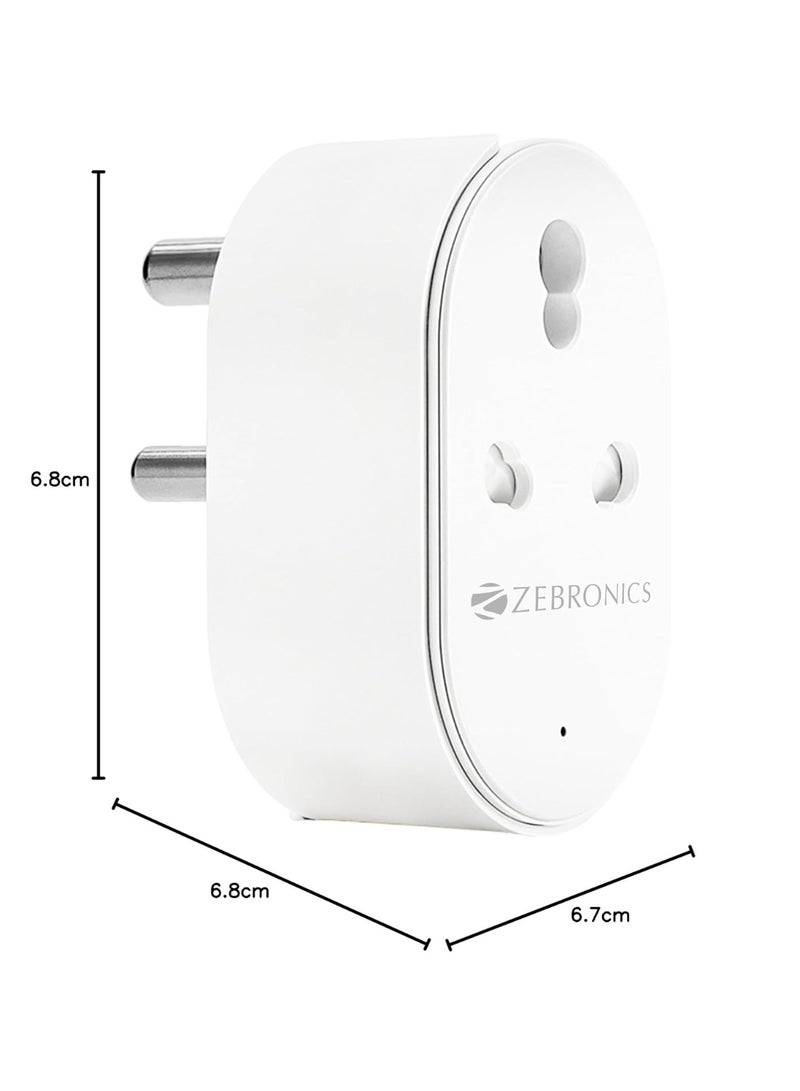 Zebronics ZEB-SP116, Smart Wi-Fi Plug Compatible with Google Assistant & Alexa, Supports Upto 16A and Comes with a Dedicated APP That Features Scheduled Control and Energy Monitoring. - Image 2
